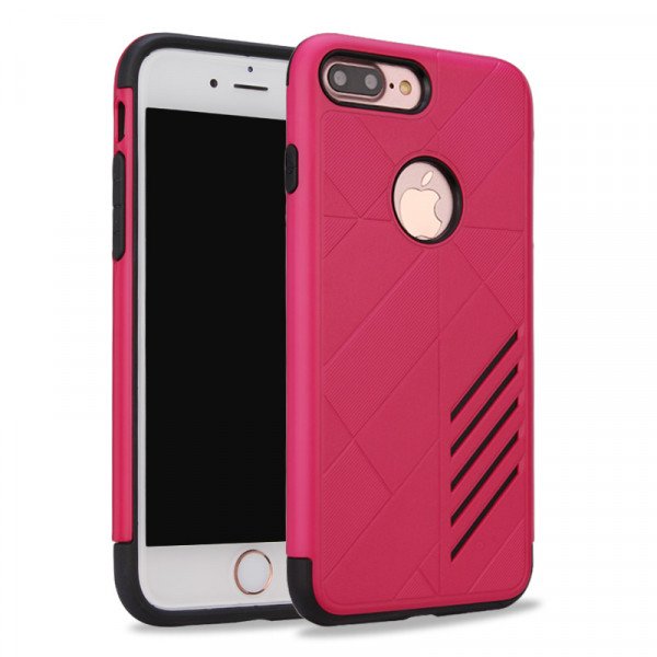 Wholesale iPhone 7 Dual Layer Armor Hybrid Case (Hot Pink)